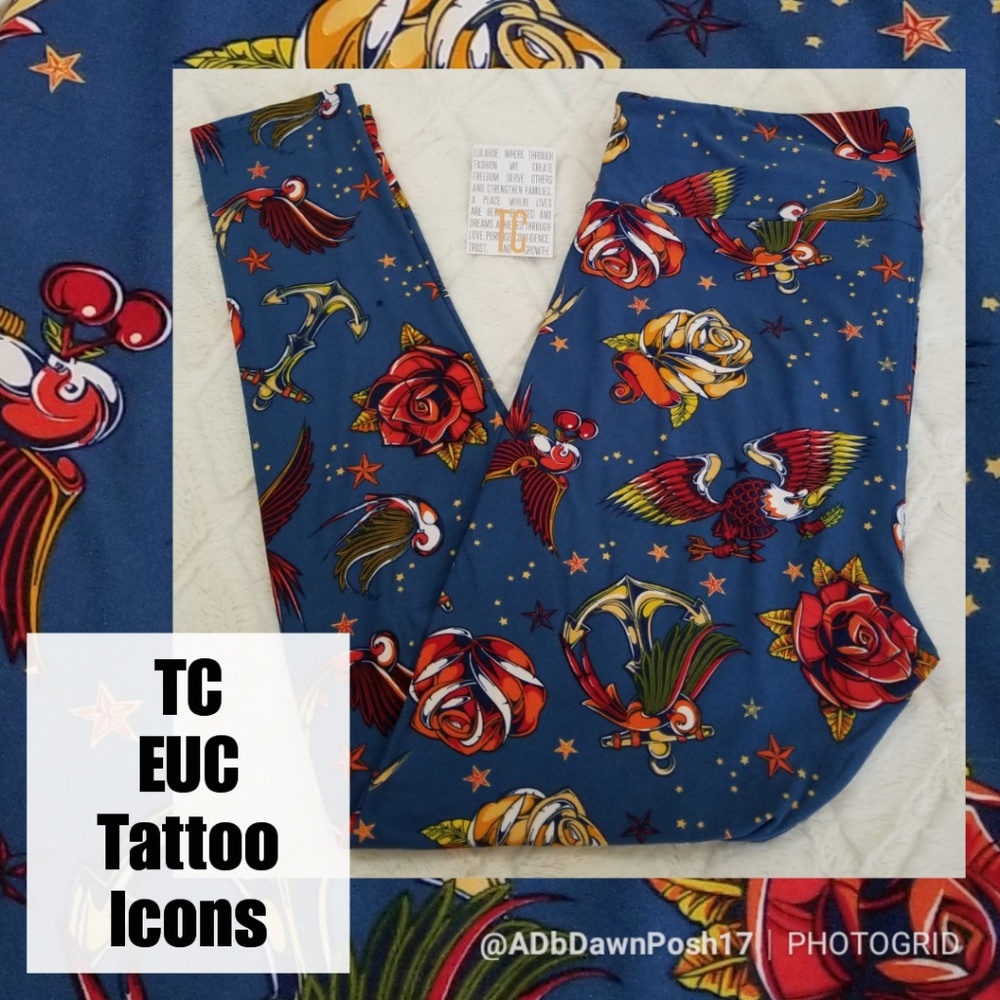 Lularoe Leggings TC American Tattoo Icons